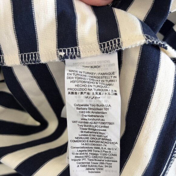 Tory Burch Stripe Top Womens S/P Navy White Cotton Boxy Style - Picture 8 of 12